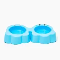 Миска пластиковая двойная "Приведение" 2 х 160 мл, голубая