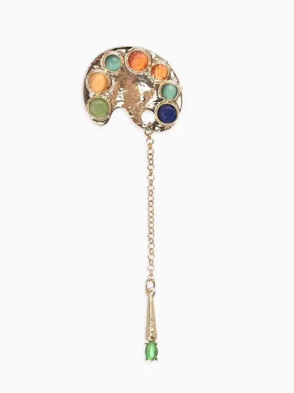 Брошь-кулон &laquo;Палитра с кистью&raquo;, разноцветная в золоте