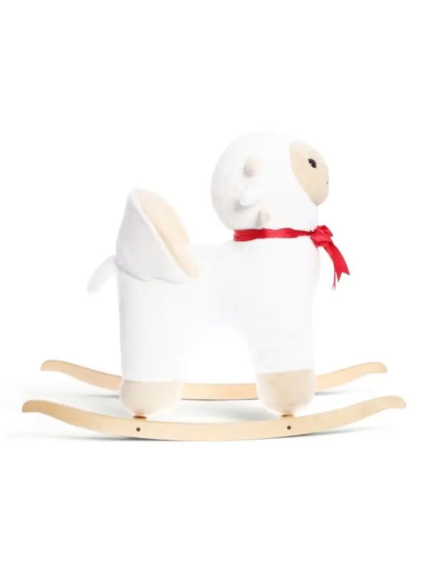 Качалка "Овечка", со спинкой, цвет белый