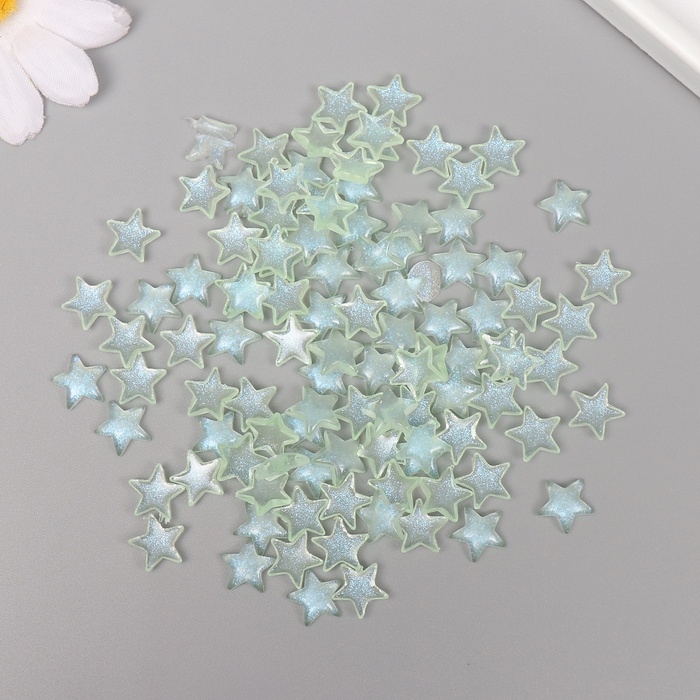 Декор для творчества акрил Декор для творчества акрил "Звёзды" зелёный светится в темноте набор 100 шт 0,9х0,9 см