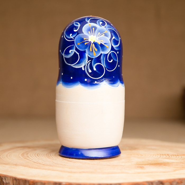 Матрёшка 5-ти кукольная  Матрёшка 5-ти кукольная "Нина" синяя , 14-15см, ручная роспись.