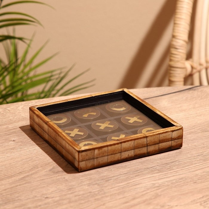 Игра настольная  Игра настольная "Крестики-нолики" 16х16 см, полирезин, кость