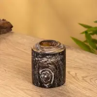Подсвечник, d=3 см, 8&times;8&times;10 см, дерево джати, тёмно-коричневый