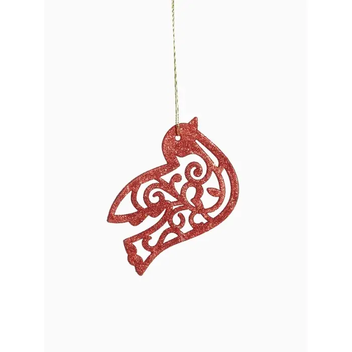 Ёлочные игрушки 2 шт. &laquo;Зимнее волшебство. Птичка блеск&raquo; пластик, 7&times;9.5 см, красный золото