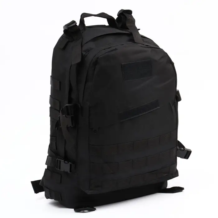 Рюкзак тактический туристический Storm tactic, 40 л, с карманами, однотонный, чёрный