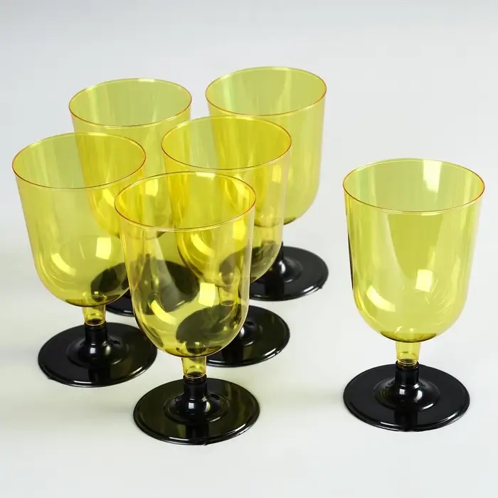 Бокал пластиковый одноразовый для вина «Кристалл», 200 мл, 6 шт/уп, цвет МИКС