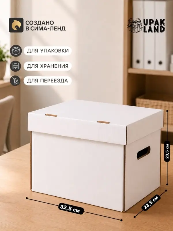 Коробка для хранения «А4», белая, 32.5×23.5×23.5 см Коробка для хранения «А4», белая, 32.5×23.5×23.5 см