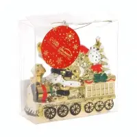 Ёлочная игрушка &laquo;Серпантин. Дед Мороз на паровозе&raquo;, 8.5&times;9 см, золотистые