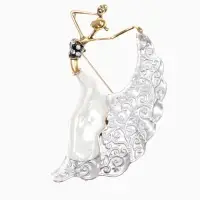 Брошь &laquo;Балерина&raquo;, драма, серая в чернёном золоте