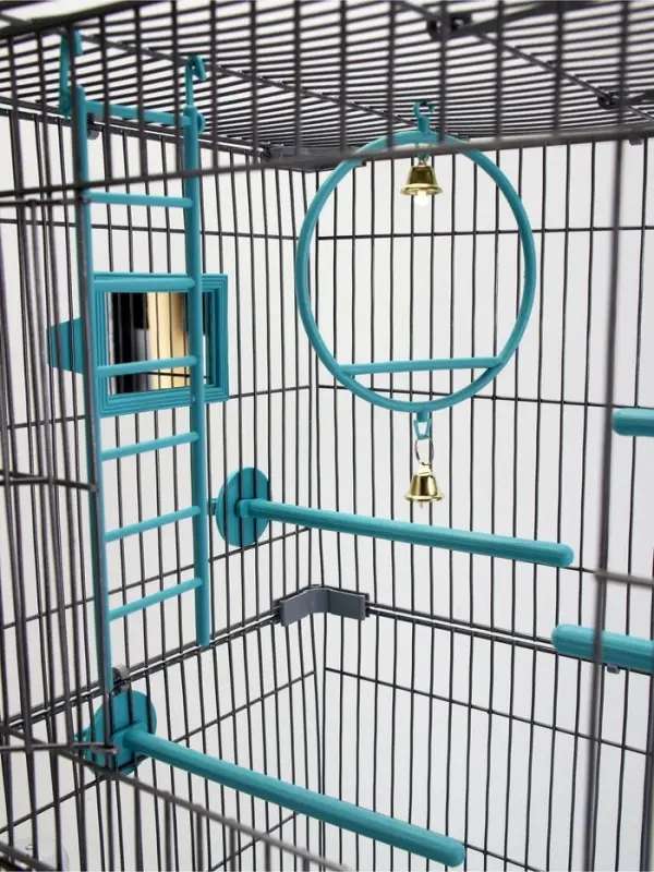 Клетка для птиц &laquo;Пижон&raquo;, разборная, 42&times;30&times;62.7 см, укомплектованная, бирюзовая