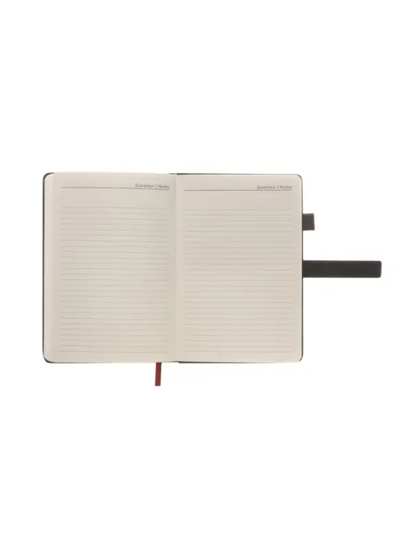 Ежедневник недатированный формат А5, с хлястиком, 80л, линия, пвх, Черный Ежедневник недатированный формат А5, с хлястиком, 80л, линия, пвх, Черный