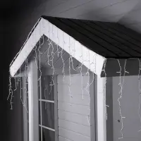 Гирлянда &laquo;Бахрома&raquo; 3&times;0.6 м, IP44, УМС, белая нить, 160 LED, свечение бело-синее, мигание, 220 В