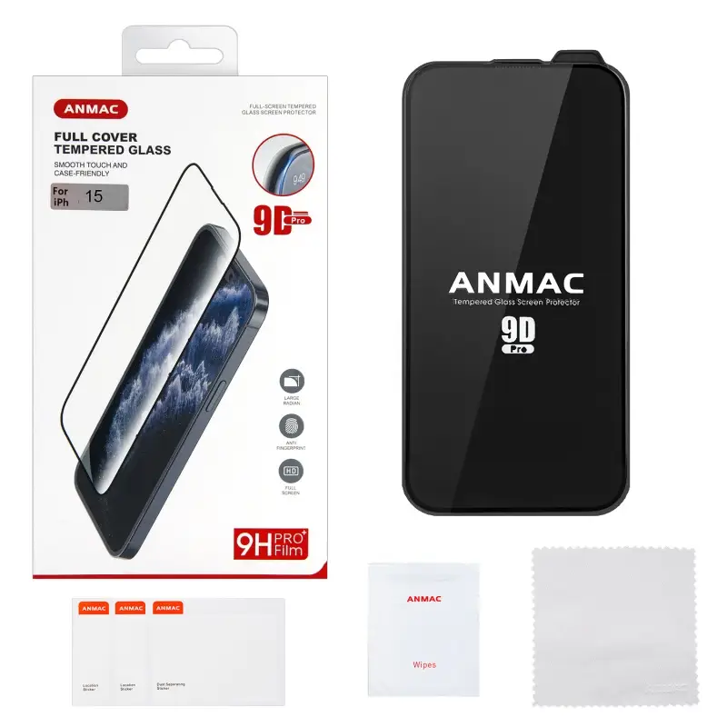 Защитное стекло для iPhone 15/16 9D ANMAC Арт. 1137462