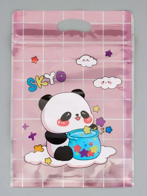 Пакет подарочный, с zip-lock застежкой, &laquo;Панда на луне&raquo;, 15&times;23&plusmn;1 см МИКС