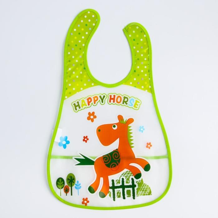 Нагрудник для кормления непромокаемый на липучке, для мальчика, с карманом, МИКС