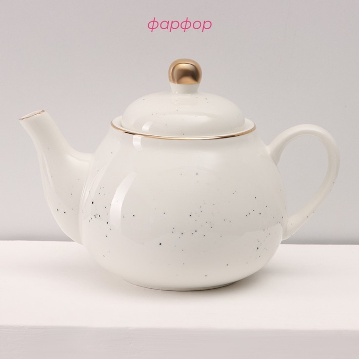 Сервиз фарфоровый чайный Доляна «Млечный путь», 15 предметов: 6 чашек 220 мл, 6 блюдец d=13,5 см, молочник 300 мл, сахарница 350 мл, чайник 1000 мл, цвет белый Сервиз фарфоровый чайный Доляна «Млечный путь», 15 предметов: 6 чашек 220 мл, 6 блюдец d=13,5 см, молочник 300 мл, сахарница 350 мл, чайник 1000 мл, цвет белый