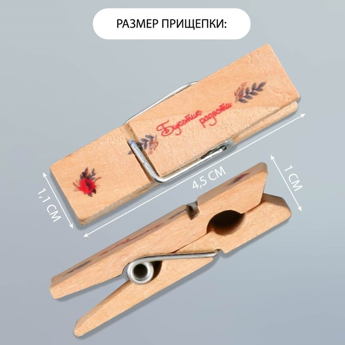 Декор для творчества дерево Декор для творчества дерево "Прищепка - Букетик радости" набор 10 шт