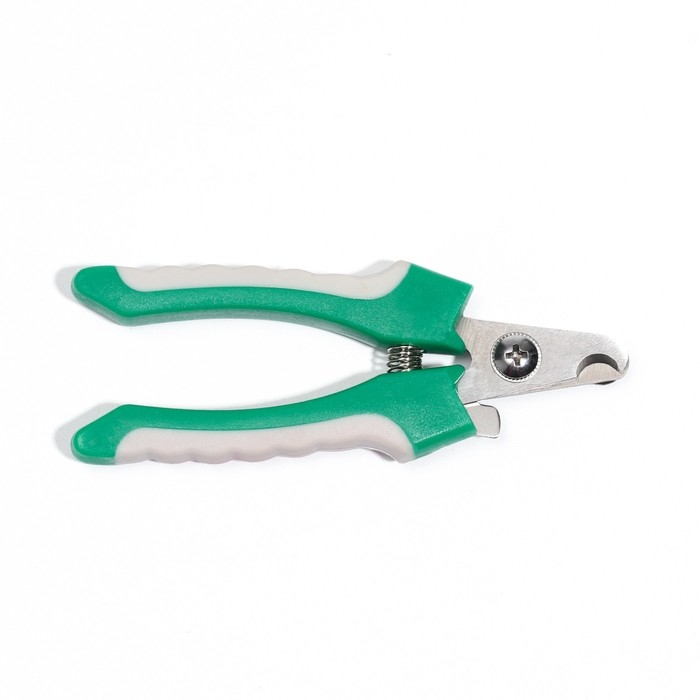 Когтерез боковой малый с нескользящими ручками, отверстие 9 мм, зелёный с серым Когтерез боковой малый с нескользящими ручками, отверстие 9 мм, зелёный с серым