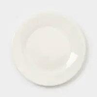 Тарелки Доляна White Label, набор 4 шт., d=20 см, утолщенный край, фарфор, белые