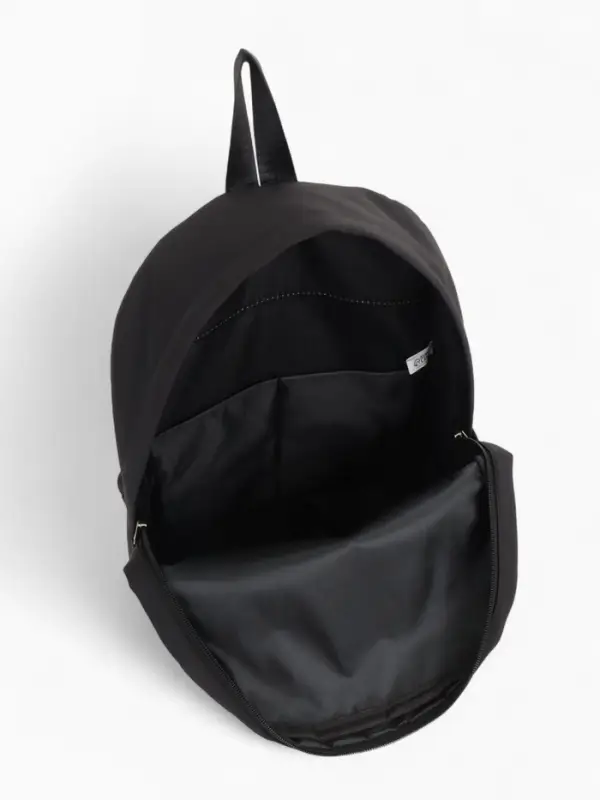 Рюкзак школьный на молнии, с карманами, однотонный, размер 28&times;11&times;40 см, чёрный