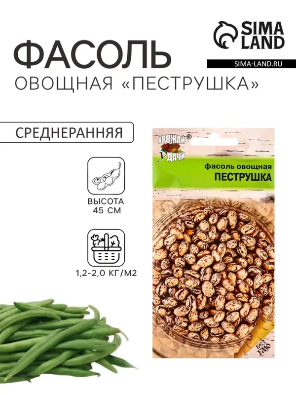 Семена Фасоль овощная &laquo;ПЕСТРУШКА&raquo;, 5 г, &laquo;УРОЖАЙ УДАЧИ&raquo;