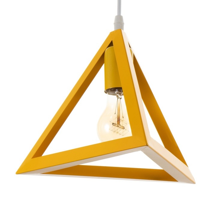 Светильник BayerLux Подвес Светильник BayerLux Подвес "Треугольник" 1x40Вт E27 желтый 16х16х18-116 см