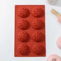 Форма для выпечки Доляна «Кристалл», силикон, 8 ячеек, 29×17×2,2 см, d=5,5 см, цвет коричневый Форма для выпечки Доляна «Кристалл», силикон, 8 ячеек, 29×17×2,2 см, d=5,5 см, цвет коричневый