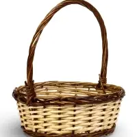 Набор корзин 3 шт ИВА 40x40x16 34х34x14 30х30x12 см ПЛЕТ ручка h=20/18/16 см корич