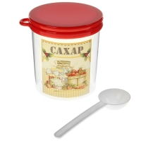 Ёмкость для сахара с ложкой «Ассорти. Сахар», 700 мл, пластик, МИКС