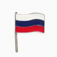 Значок &laquo;Флаг России&raquo;, триколор в серебре