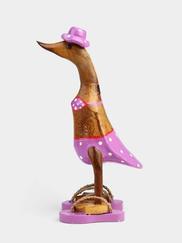 Сувенир &laquo;Утка в лиловом купальнике и сланцах&raquo;, 13&times;9&times;25 см, дерево