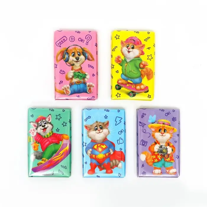 Шоколадные плитки Шоколадные плитки "Усатики-Хвостатики" шоколад молочный, 12 г