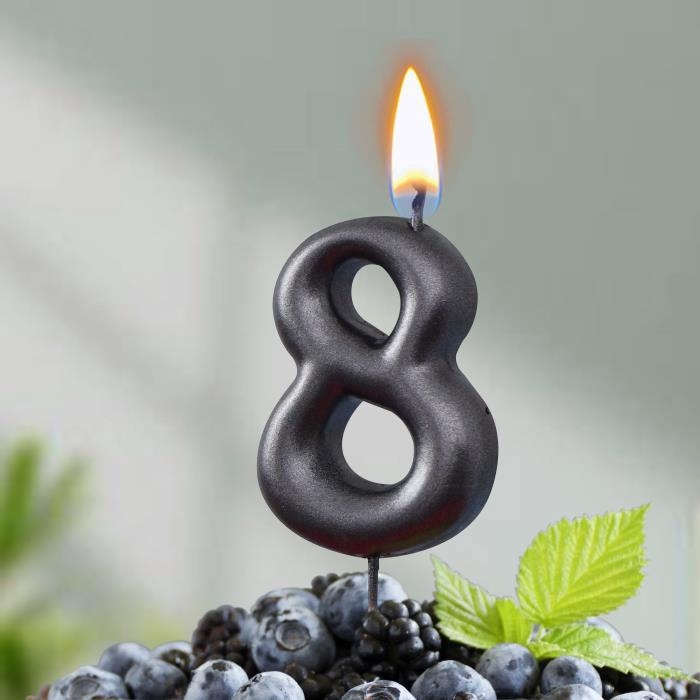 Свеча в торт Свеча в торт "Мокрый асфальт", цифра 8