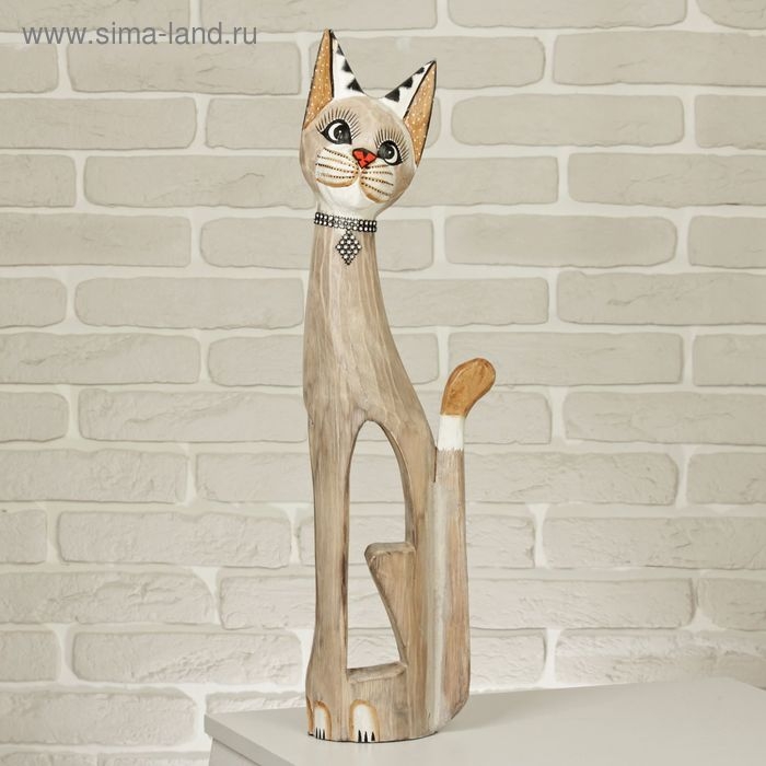 Сувенир дерево Сувенир дерево "Кошка в ошейнике" 60х12х6 см