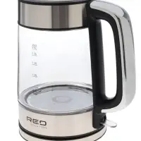 Чайник электрический RED SOLUTION G104, 1.7 л, 2200 Вт, стекло, съёмная крышка, серый