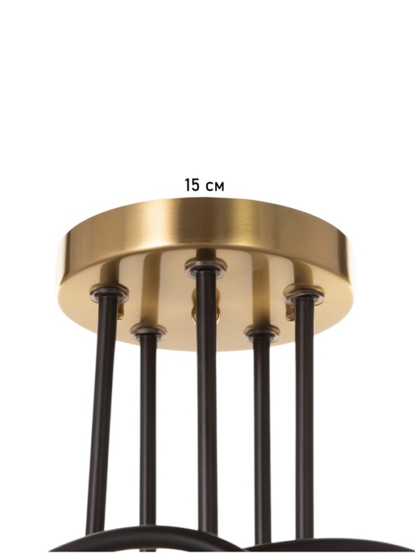 Люстра Люстра "Узел" 5х40Вт Е27 черный/латунь 52х52х36см
