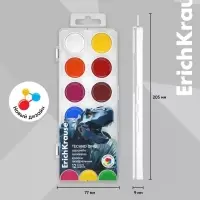 Акварельные краски 12 цветов ErichKrause Techno Dino, европодвес
