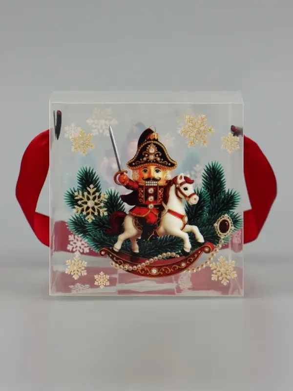 Коробка подарочная, складная из PVC &laquo;Роскошный Новый год&raquo;, 10&times;10&times;10 см