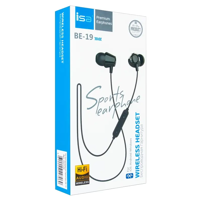 Наушники Bluetoooth BE-19 ISA черные