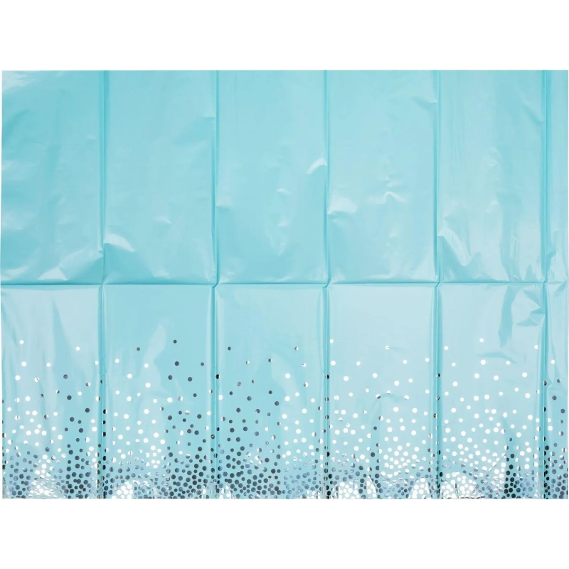 Скатерть фольг Горошек серебр 130х180см,1502-5510