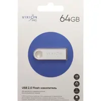 Флешка VIXION PRO Zinc Alloy, 64 Гб, USB 2.0, серая