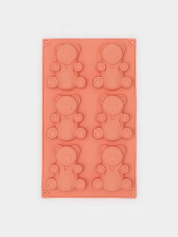 Форма для выпечки Доляна &laquo;Животные. Мишка&raquo;, силикон, 28.5&times;17 см, 6 ячеек (8.5&times;7 см), Pantone 1625 C