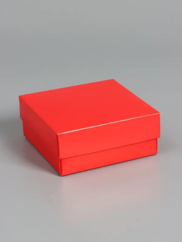 Коробка складная, крышка-дно, красная, 12 х 12 х 5 см