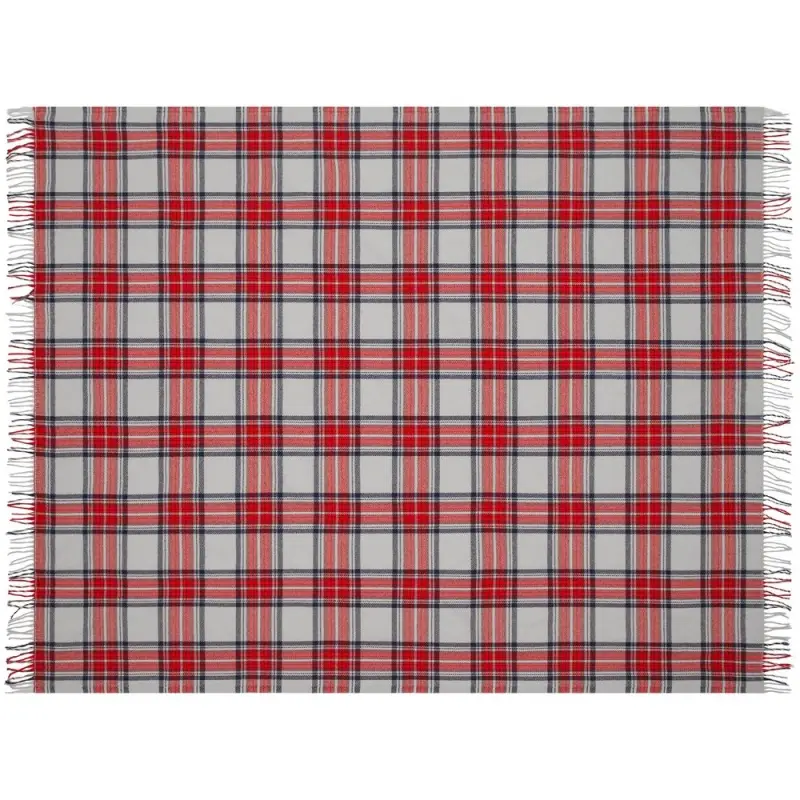 Плед «Валдай», бежевый с красным и синим Плед «Валдай», бежевый с красным и синим