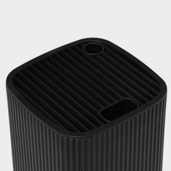 Подставка для ножей Доляна «Loft», 11×11×22 см, пластик, чёрный Подставка для ножей Доляна «Loft», 11×11×22 см, пластик, чёрный