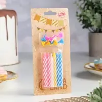 Свечи в торт &laquo;Спираль&raquo;, 6.5&times;0.5 см, 12 шт.