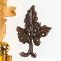 Крючки настенные &laquo;Листья с ягодками&raquo;, ключница декоративная, чугун, 10.3&times;1.8&times;14.3 см