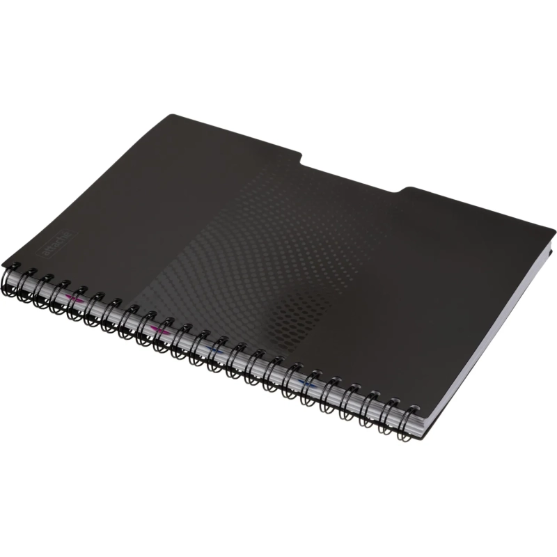 Бизнес-тетрадь А4,140л,кл,спир,пласn.обл,2разд Attache DIGITAL черн 876745