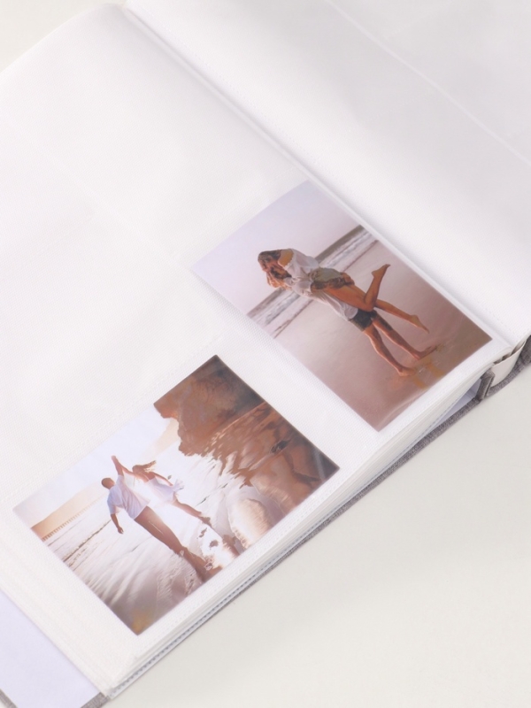 Фотоальбом на 500 фото 10х15 см Фотоальбом на 500 фото 10х15 см "Текстильный альбом" в коробке серый 4,7х33х34 см