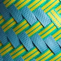 Сумка плетёная пластиковая 30х10х33 см, цв. сине-жёлтый Сумка плетёная пластиковая 30х10х33 см, цв. сине-жёлтый